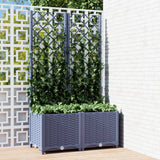 Plantenbak met latwerk 80x40x136 cm polypropeen donkergrijs