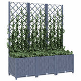 Plantenbak met latwerk 120x40x136 cm polypropeen donkergrijs