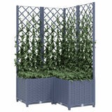 Plantenbak met latwerk 80x80x136 cm polypropeen donkergrijs