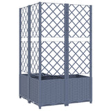 Plantenbak met latwerk 80x80x136 cm polypropeen donkergrijs