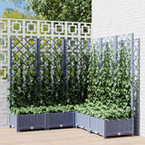 Plantenbak met latwerk 120x120x121,5 cm polypropeen donkergrijs