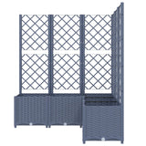 Plantenbak met latwerk 120x120x136 cm polypropeen donkergrijs