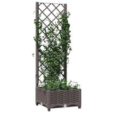 Plantenbak met latwerk 40x40x121,5 cm polypropeen bruin