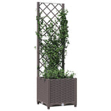 Plantenbak met latwerk 40x40x136 cm polypropeen bruin