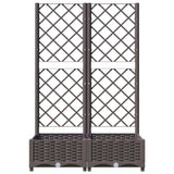 Plantenbak met latwerk 80x40x121,5 cm polypropeen bruin