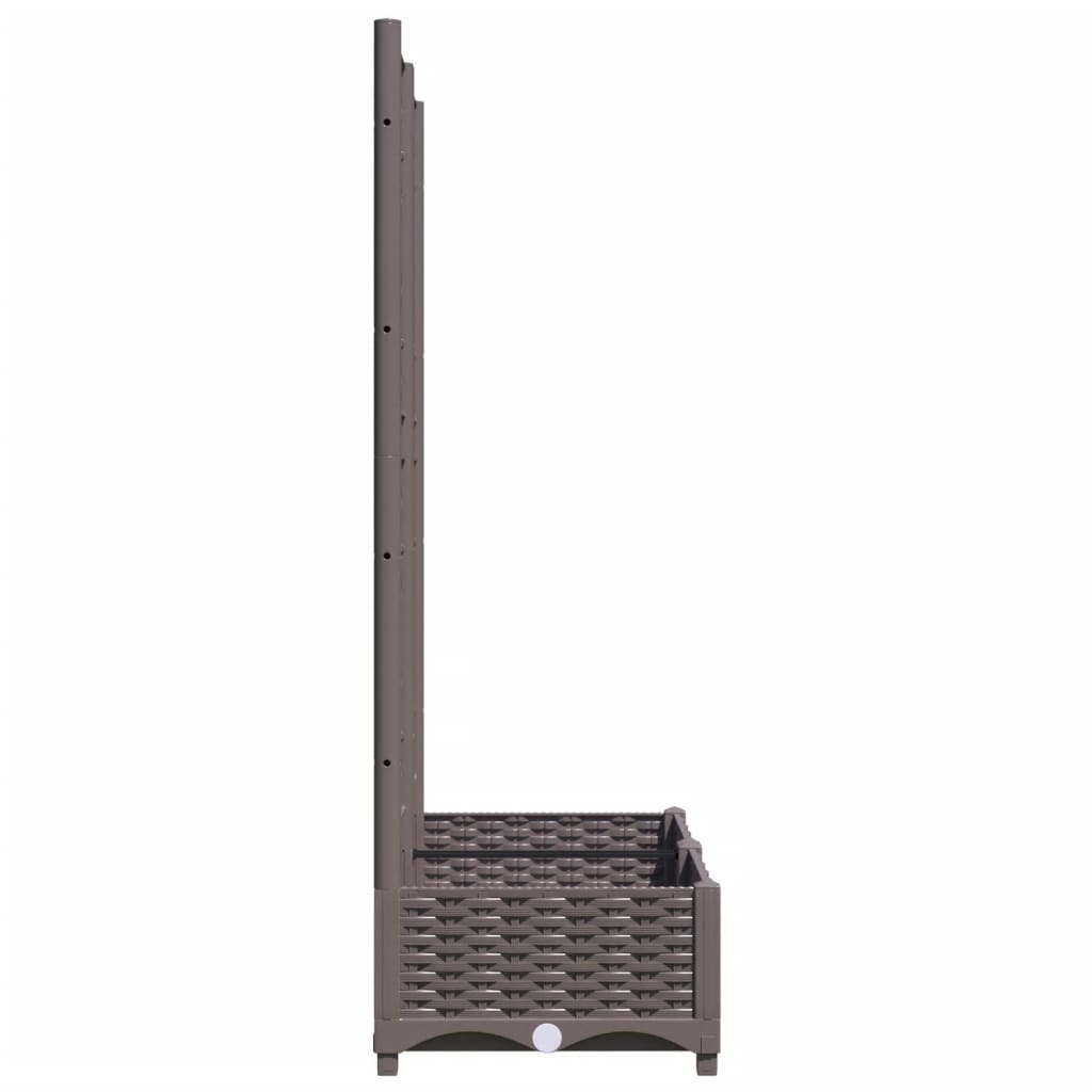 Plantenbak met latwerk 80x40x121,5 cm polypropeen bruin