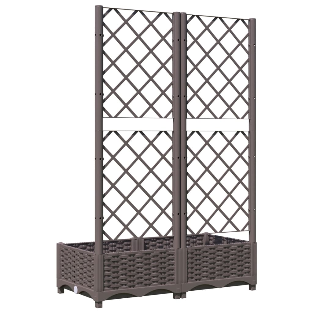 Plantenbak met latwerk 80x40x121,5 cm polypropeen bruin