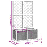 Plantenbak met latwerk 80x40x136 cm polypropeen bruin