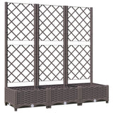 Plantenbak met latwerk 120x40x121,5 cm polypropeen bruin