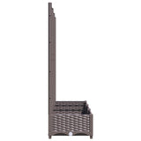 Plantenbak met latwerk 120x40x121,5 cm polypropeen bruin