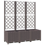 Plantenbak met latwerk 120x40x136 cm polypropeen bruin