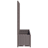 Plantenbak met latwerk 120x40x136 cm polypropeen bruin