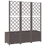 Plantenbak met latwerk 120x40x136 cm polypropeen bruin