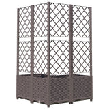 Plantenbak met latwerk 80x80x136 cm polypropeen bruin