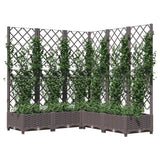 Plantenbak met latwerk 120x120x121,5 cm polypropeen bruin