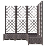 Plantenbak met latwerk 120x120x121,5 cm polypropeen bruin