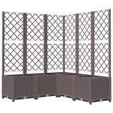 Plantenbak met latwerk 120x120x136 cm polypropeen bruin