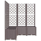 Plantenbak met latwerk 120x120x136 cm polypropeen bruin