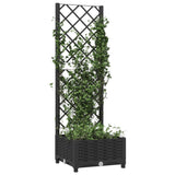 Plantenbak met latwerk 40x40x121,5 cm polypropeen zwart