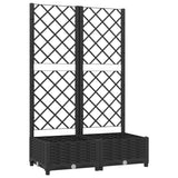 Plantenbak met latwerk 80x40x121,5 cm polypropeen zwart