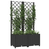 Plantenbak met latwerk 80x40x136 cm polypropeen zwart