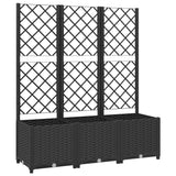 Plantenbak met latwerk 120x40x136 cm polypropeen zwart