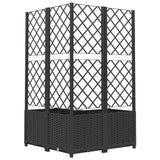 Plantenbak met latwerk 80x80x136 cm polypropeen zwart