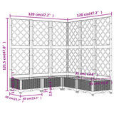 Plantenbak met latwerk 120x120x121,5 cm polypropeen zwart