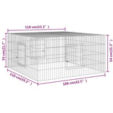 Konijnenkooi 110x110x55 cm gegalvaniseerd ijzer