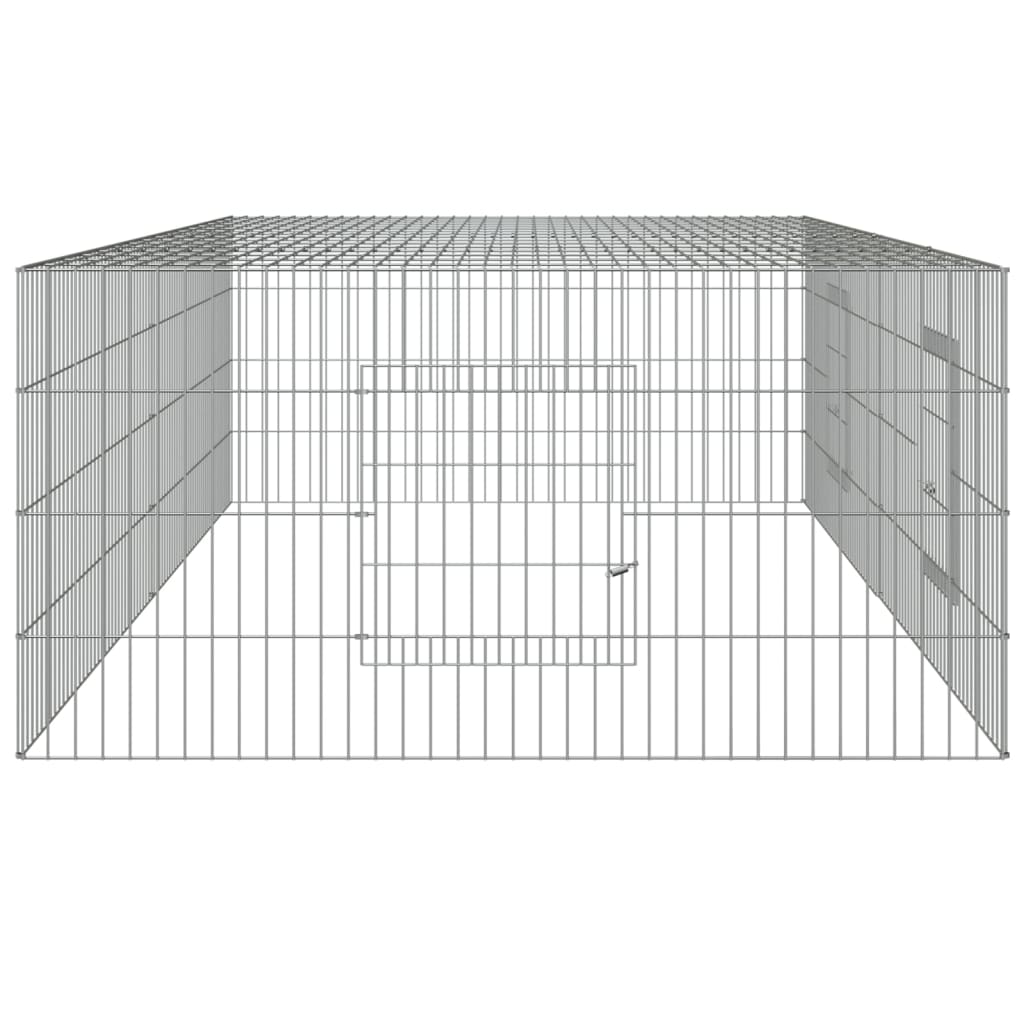 Konijnenkooi met 2 panelen 220x110x55 cm gegalvaniseerd ijzer