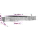 Konijnenkooi met 4 panelen 433x109x54 cm gegalvaniseerd ijzer