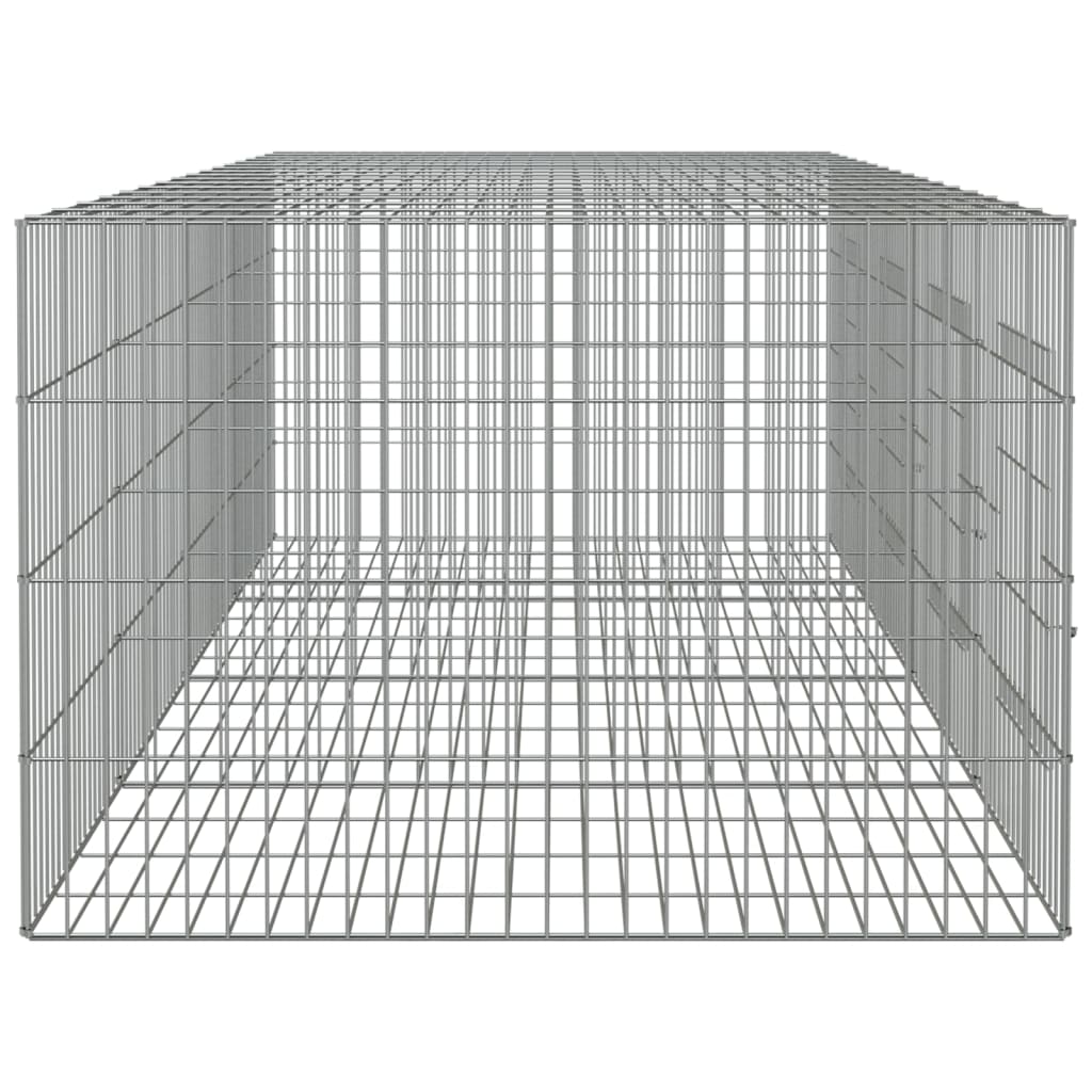 Konijnenkooi met 4 panelen 217x79x54 cm gegalvaniseerd ijzer