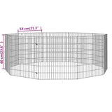 Dierenverblijf 10 panelen 54x60 cm gegalvaniseerd ijzer