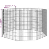 Dierenverblijf 8 panelen 54x80 cm gegalvaniseerd ijzer