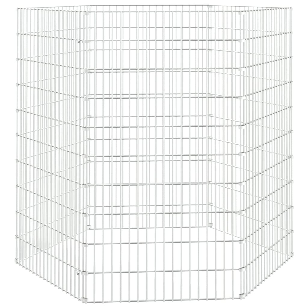 Veilige Dierenren met 6 Panelen van Gegalvaniseerd IJzer - 54x100 cm