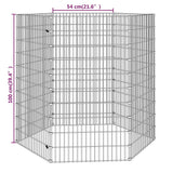 Veilige Dierenren met 6 Panelen van Gegalvaniseerd IJzer - 54x100 cm