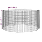 Dierenverblijf 12 panelen 54x100 cm gegalvaniseerd ijzer