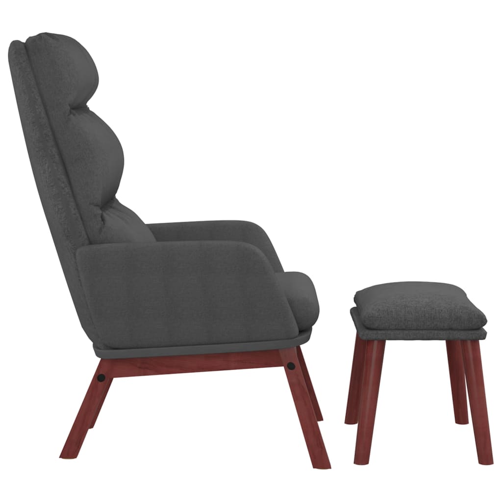 Relaxstoel met voetenbank stof donkergrijs