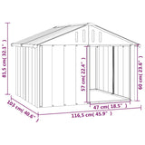 Hondenhok 116,5x103x81,5 cm gegalvaniseerd staal grijs