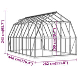 Broeikas met basisframe 12,63 m² aluminium antracietkleurig