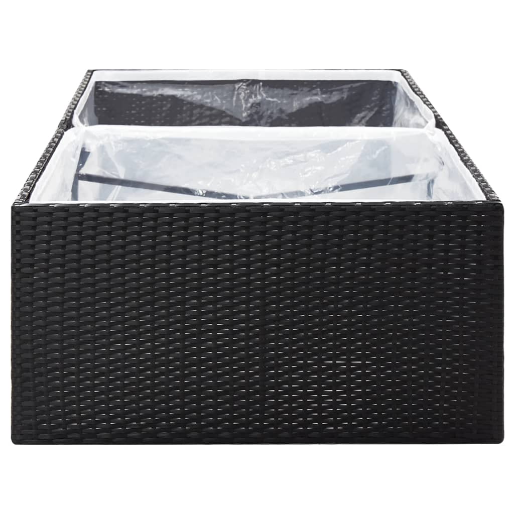 Plantenbak 157x80x40 cm poly rattan zwart