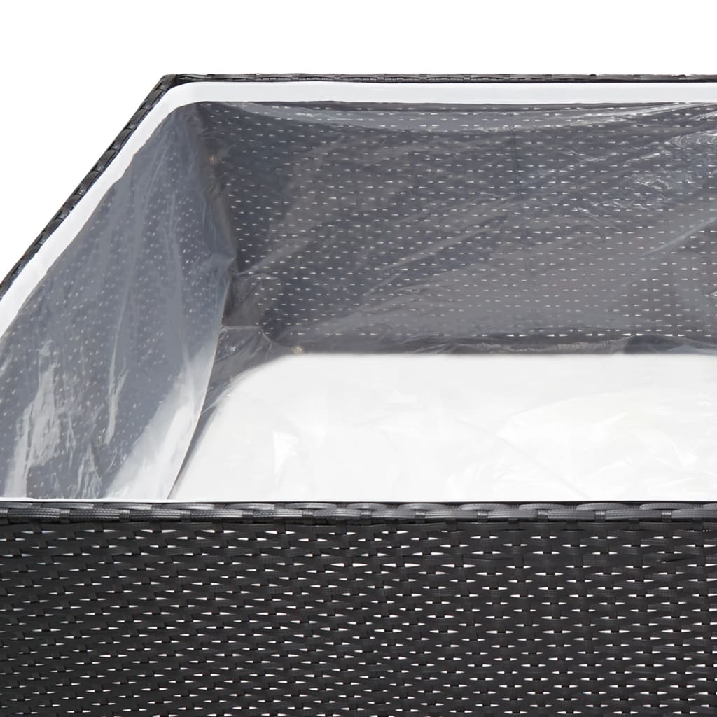 Plantenbak 157x80x40 cm poly rattan zwart