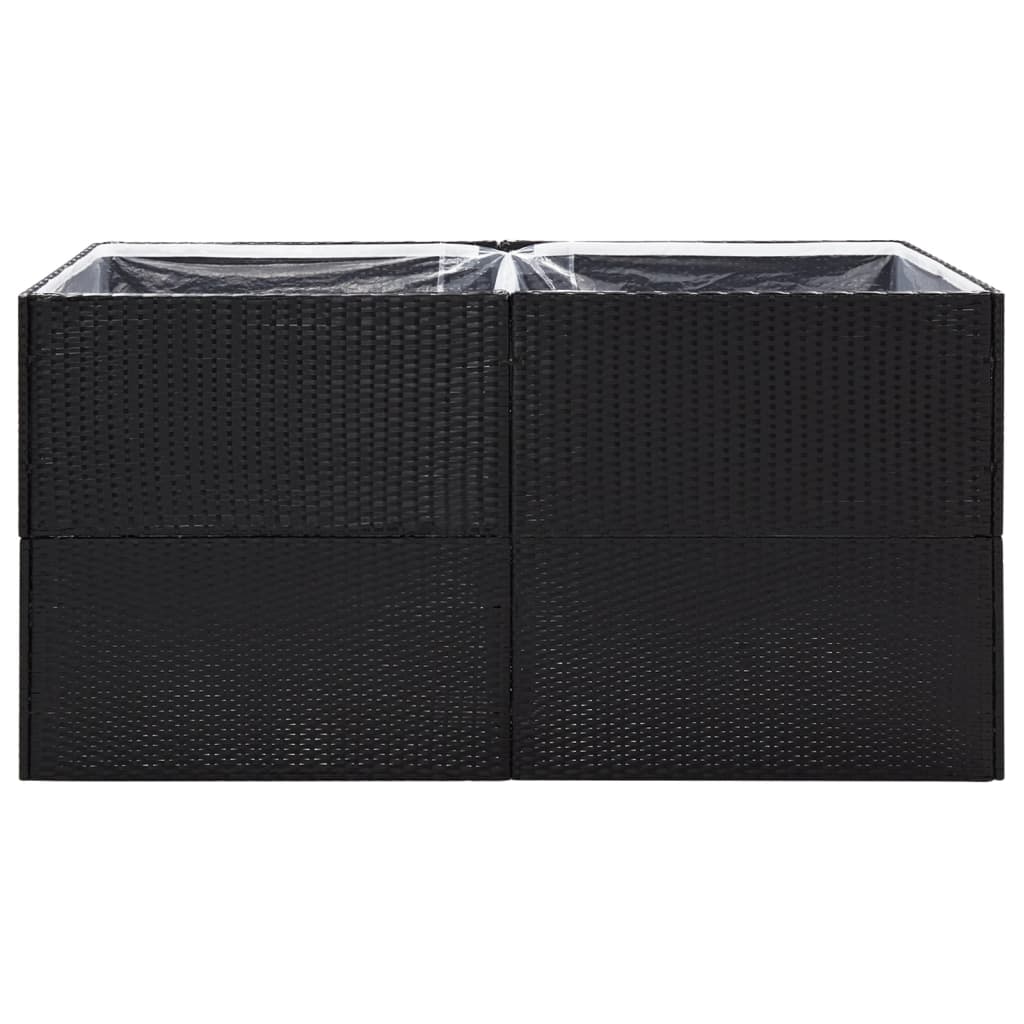 Plantenbak 157x80x80 cm poly rattan zwart