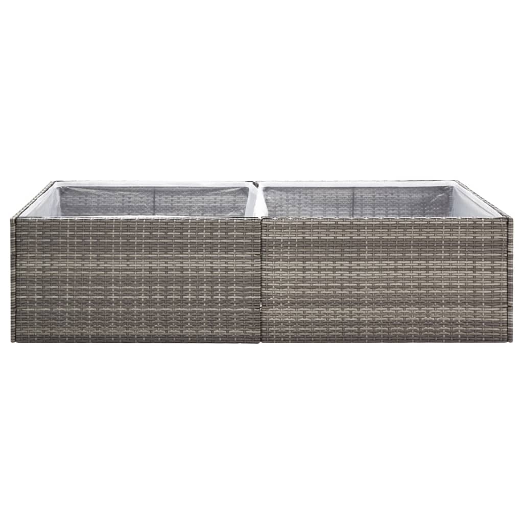 Plantenbak 157x80x40 cm poly rattan grijs