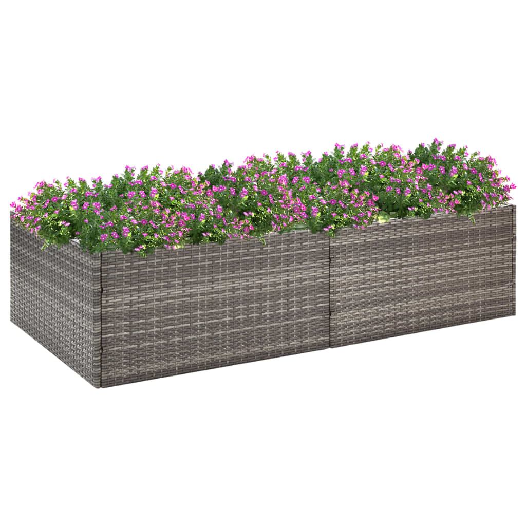 Plantenbak 157x80x40 cm poly rattan grijs