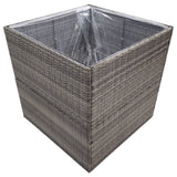 Plantenbak 80x80x80 cm poly rattan grijs