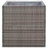 Plantenbak 80x80x80 cm poly rattan grijs