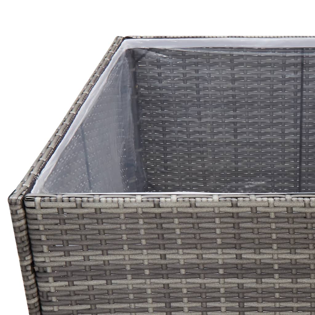 Plantenbak 80x80x80 cm poly rattan grijs