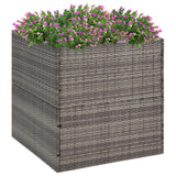 Plantenbak 80x80x80 cm poly rattan grijs