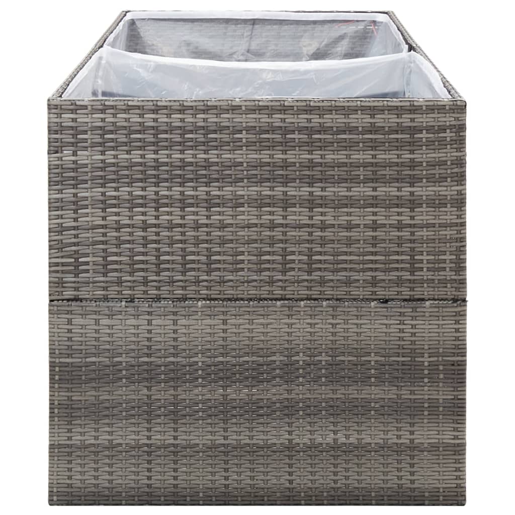 Plantenbak 157x80x80 cm poly rattan grijs